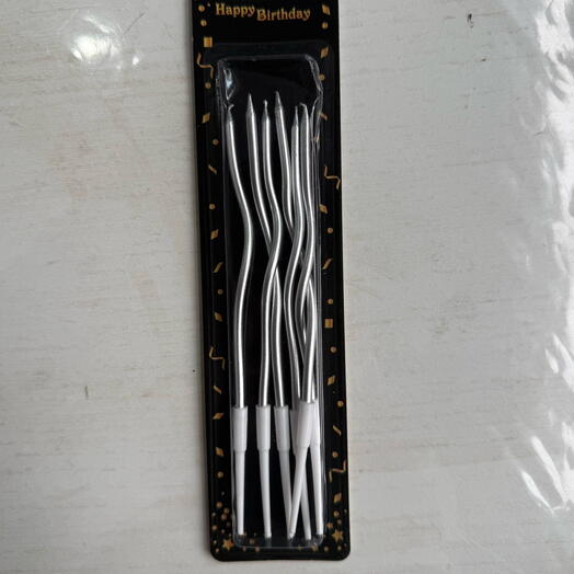 Свечи на торт серебристые