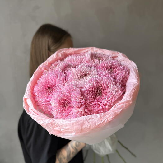 9 розовых хризантем 🌸 Крупные одноголовые, стоят до 3 недель
