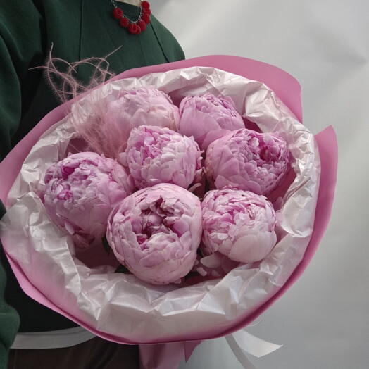 Букет цветов из пионов и стифой🎀