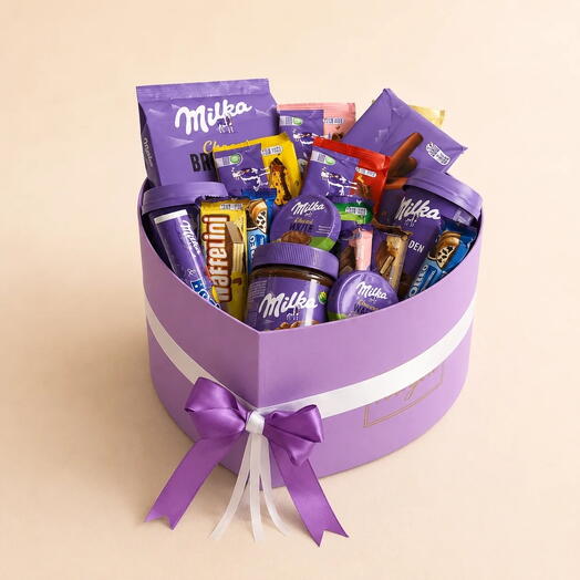 Подарочная коробка-сердце Milka «Фиолетовая нежность»