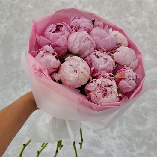 Акция❣️9 пионов в матовом оформление