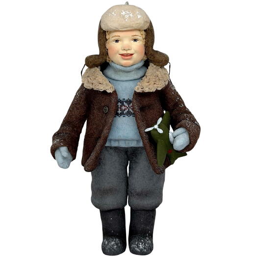 Ватная ёлочная игрушка "Мальчик с самолётиком" (Анна Хрипкова)
