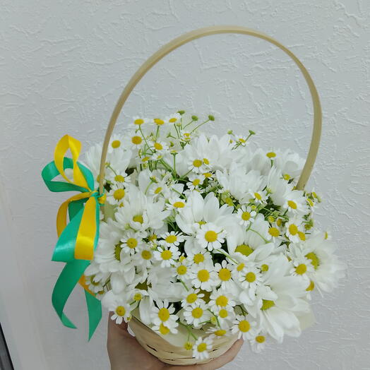 Корзина ромашек