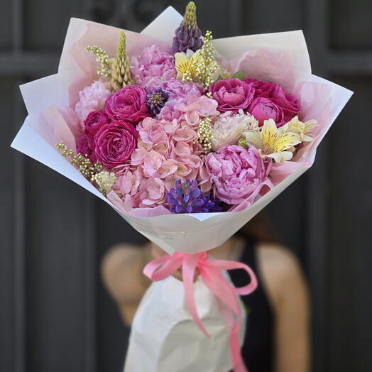 Букет из гортензии и альстромерии🌷💥🌺