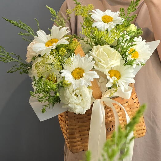 Лукошко с ромашками 🌼