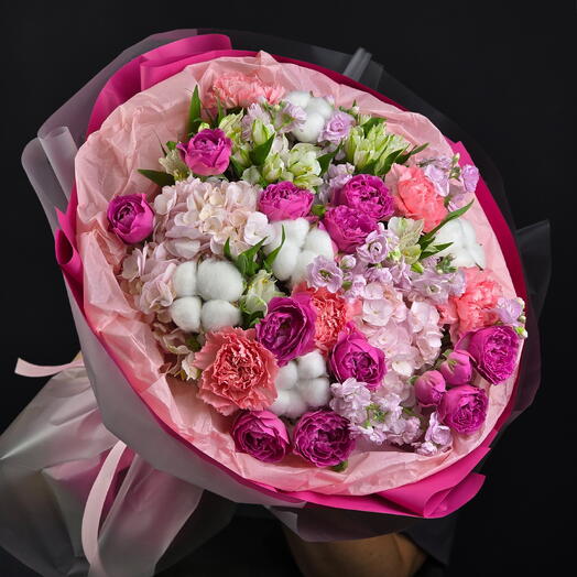 Авторский букет "Isabelle O Hara 🌸" с кустовыми пионовидными розами