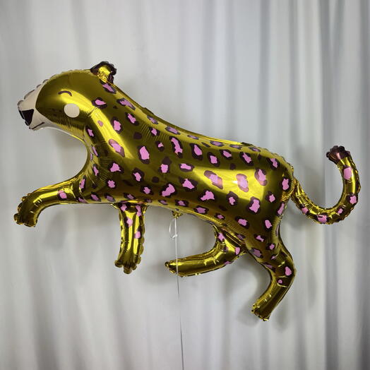 Воздушный шар гелий золотой леопард. Helium balloon golden leopard
