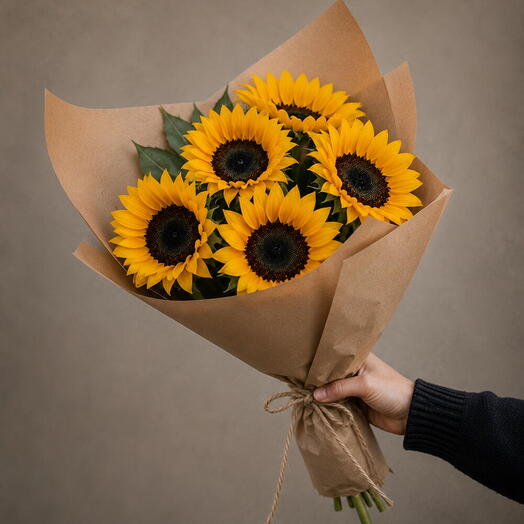 🌻🌻🌻Подсолнухи в крафте 5шт