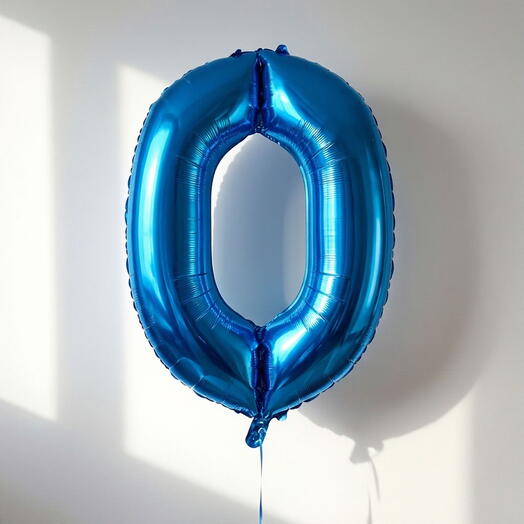 Фольгированная цифра «0» в синем цвете, 102 см