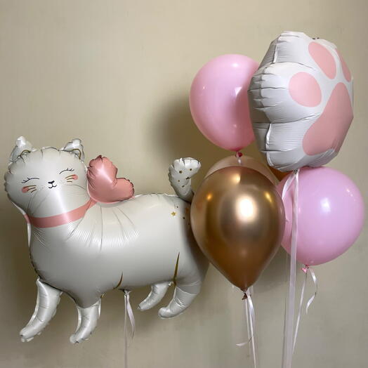 Воздушные шары «Кошка и лапка»