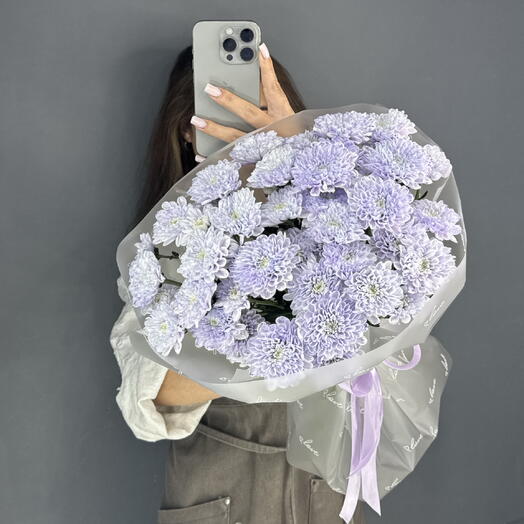 МОНОБУКЕТ💜 Лавандовая Хризантема Кустовая Алтай 5 шт