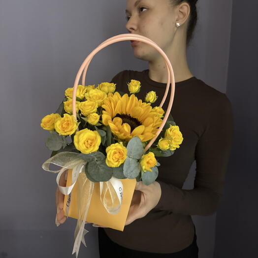 Школьная сумочка с подсолнухом