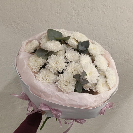 Букет с хризантемои эвкалиптом🌷