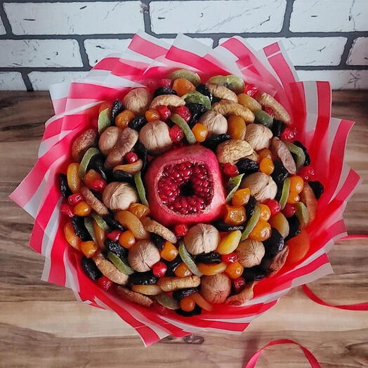 Букет с сухофруктами 😍 Сухофрукты и гранат Букет на День Учителя Сладкий букет
