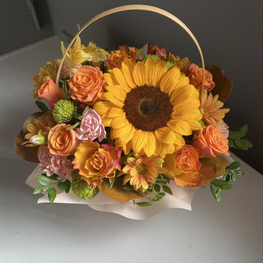 Корзиночка с подсолнухом
