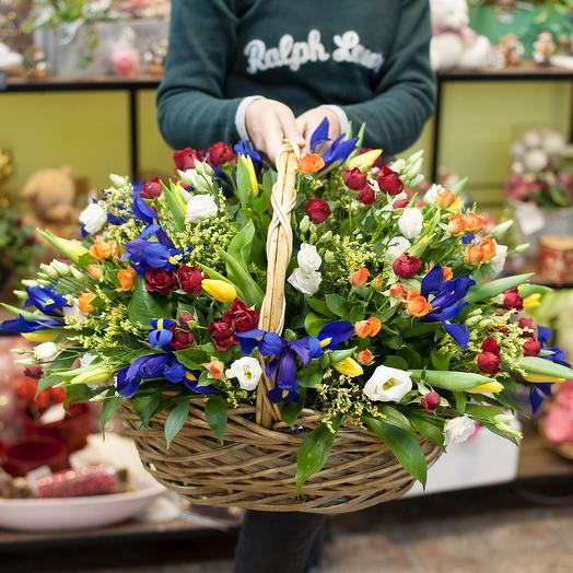 Cesta de flores de primavera " Disfrute de la primavera"