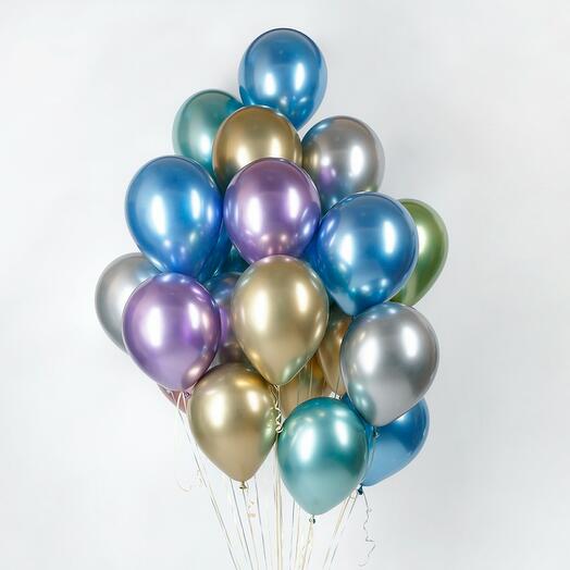 Ramo de globos de feliz cumpleaños: mezcla de Cromo juego De 25 piezas
