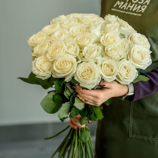 35 роз Premium White 60см