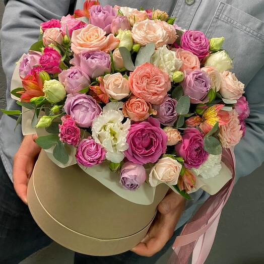 Flowers in a hatbox