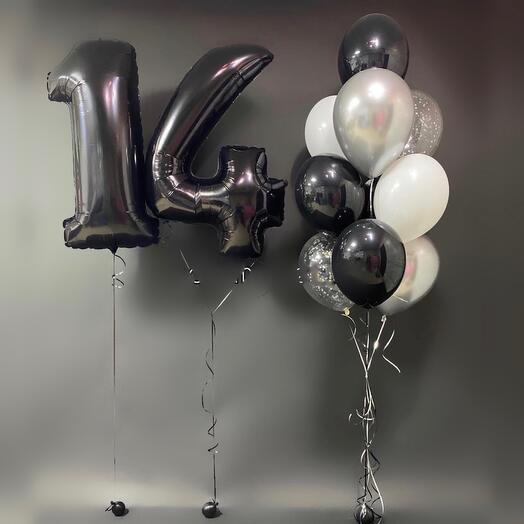 Balloons black numbers