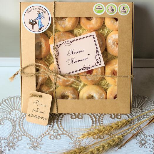 Milk cookies in a gift box