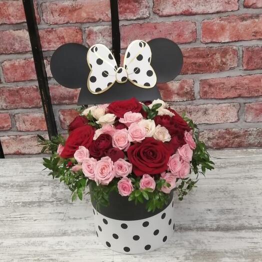 Mickey Mouse box with flowers