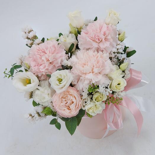 Delicate flowers in a box