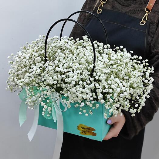 Bolso de gypsophila blanco
