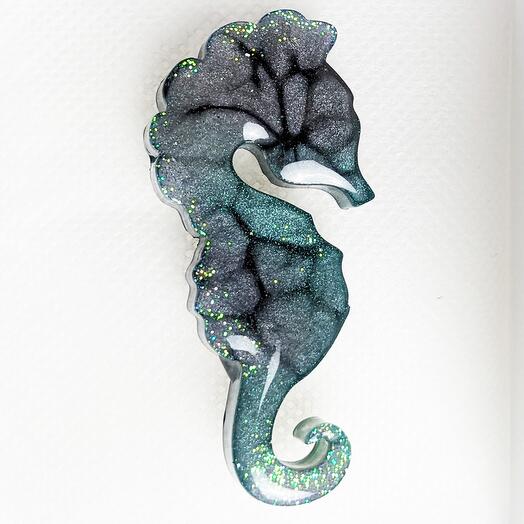 Epoxy brooch "Sea Horse"