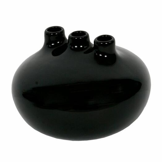 Vase Trio round black, 14 cm