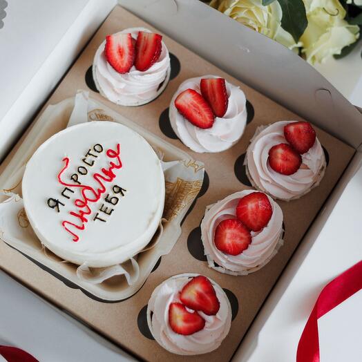 Set de regalo Bento Cake y cupcakes para un ser querido
