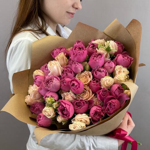 Букет из кустовых роз 💕🌸