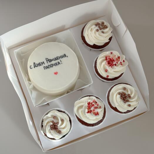 Bento cake with cupcakes for Dad
