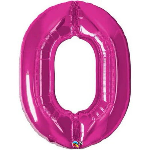Pink Number Zero Helium Balloon