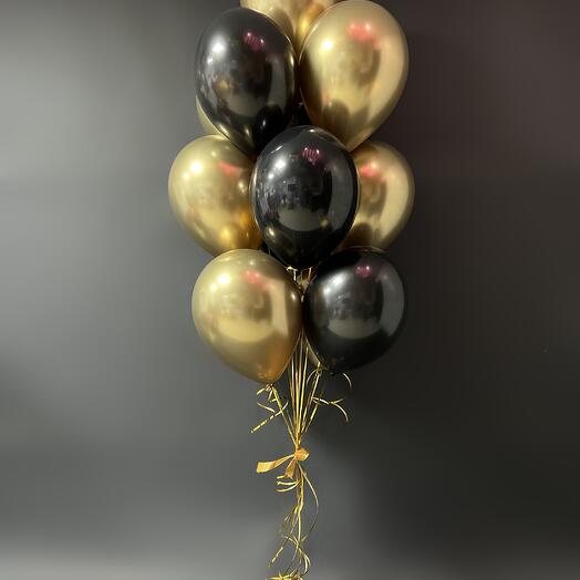 Globos negro y oro cromo