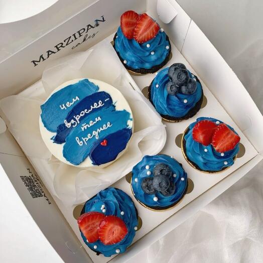 Бенто торт с 5 капкейками