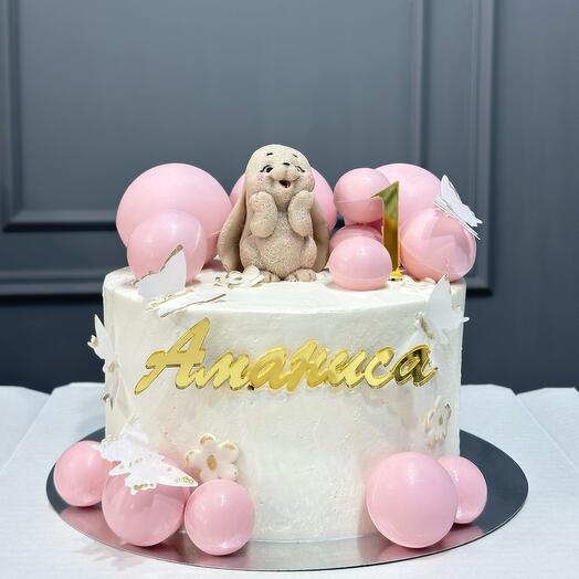 Торт на день рождения девочки, нежный торт для девочки 1,5 кг