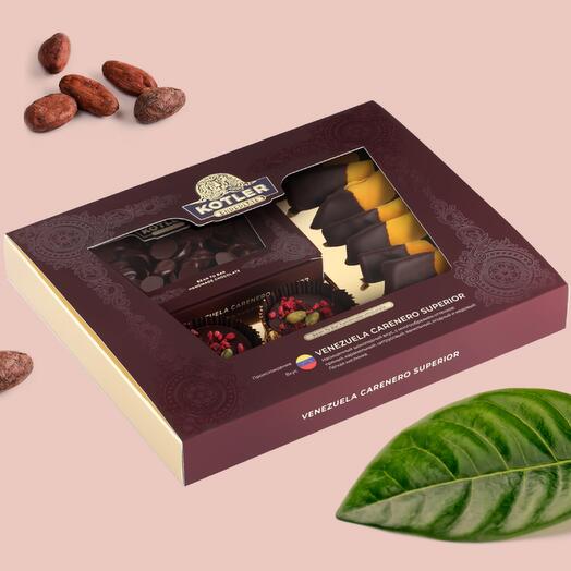 Шоколадный набор  с медальонами и манго  «VENEZUELA CARENERO SUPERIOR»  225 гр KOTLER Chocolate