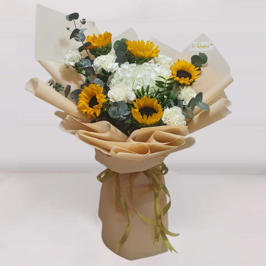 Carnation   Sunflower Bouquet