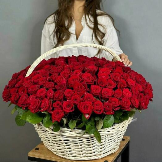 201 роза в корзине
