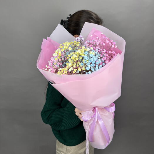 Ramo con gypsophila multicolor