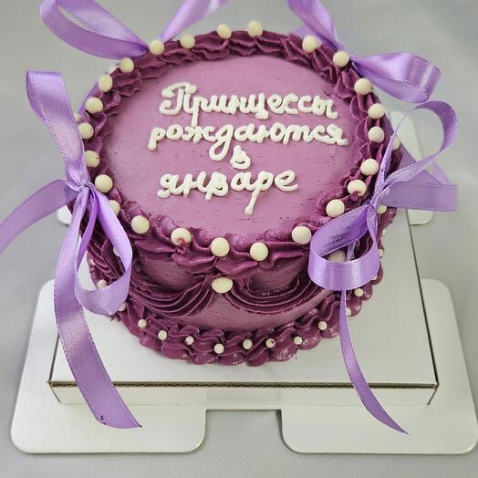 Бенто-торт в стиле ламбет "Принцессы рождаются в..." на день рождения, праздник