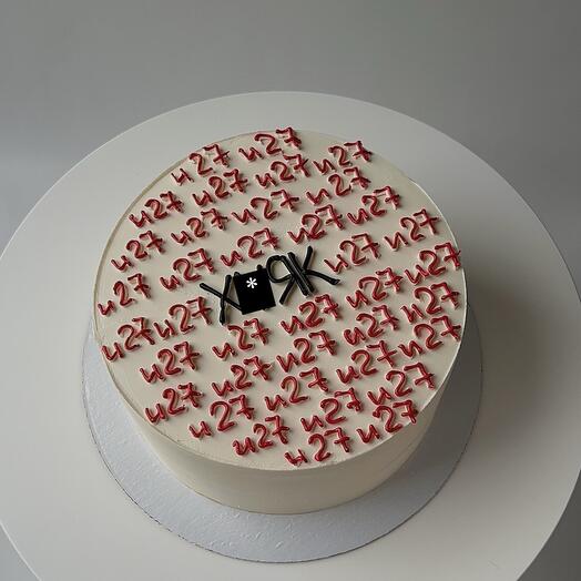 Торт на 1 кг "Х*ЯК и 27" с любой вашей цифрой