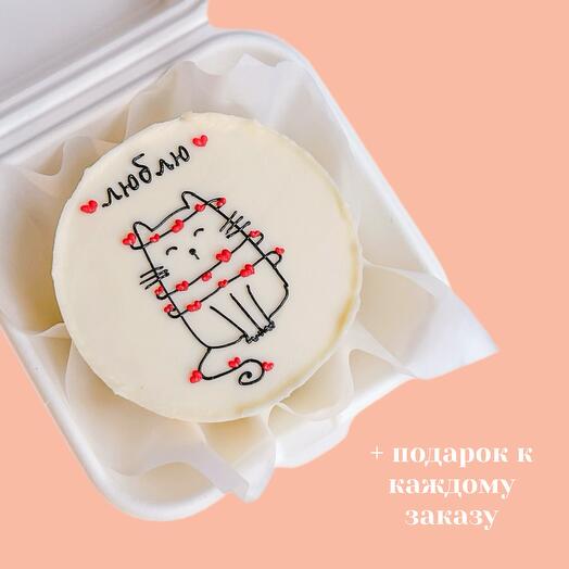 Бенто торт с котиком «люблю»