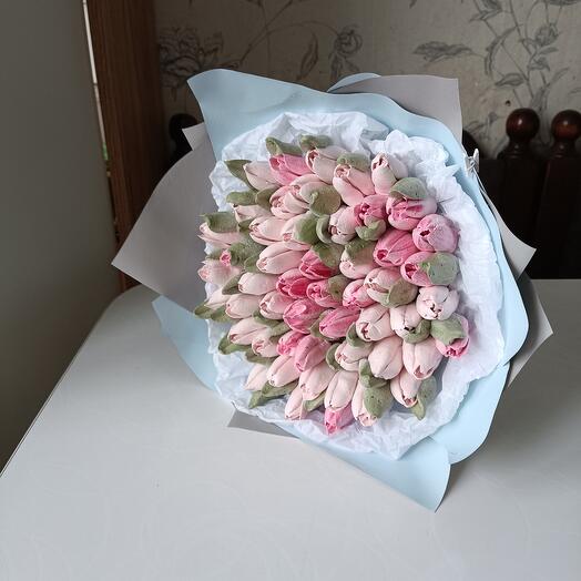 Букет зефирных тюльпанов М