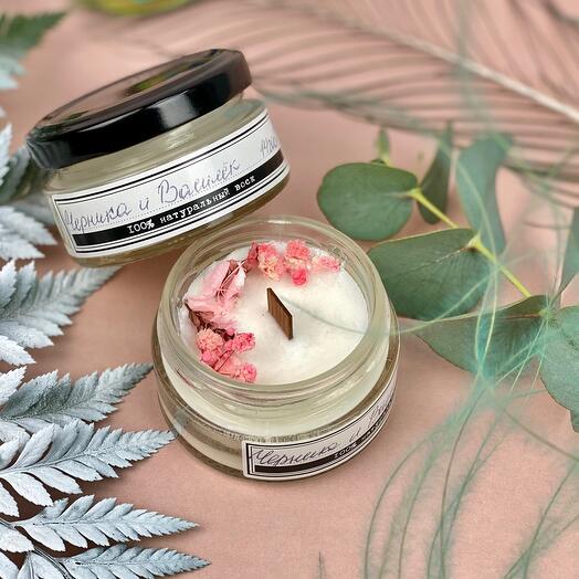 Свеча ручной работы Черника и Василек 50ml