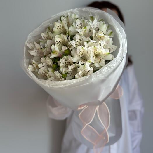 Букет 9 шт белая альстромерия 💕