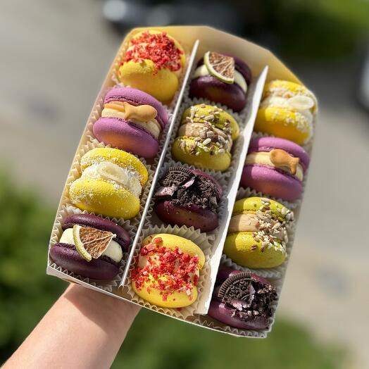 Макаронс макаруни 12 штук макароны в коробке