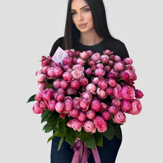 Кустовые пионовидные розы 35 шт