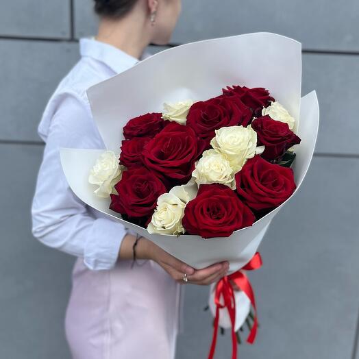 Букет из 15 крупных роз Эквадор